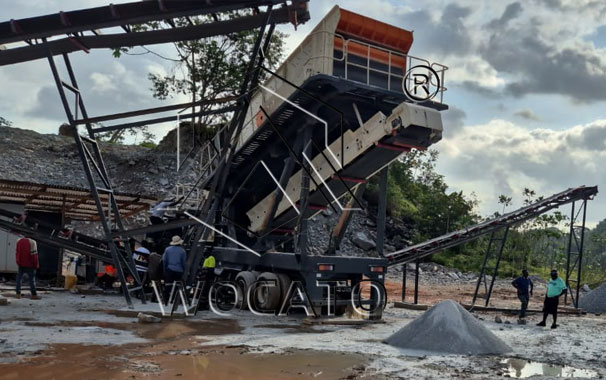 150–200 TPH Wheel-Mounted Crushing Plant with C106 Jaw Crusher & HP300 Cone Crusher in Ghana